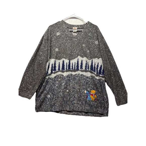 Disney Store Womens Sz XL Sweater Winnie The Pooh Winter Holiday Themed Vintage - Picture 1 of 4